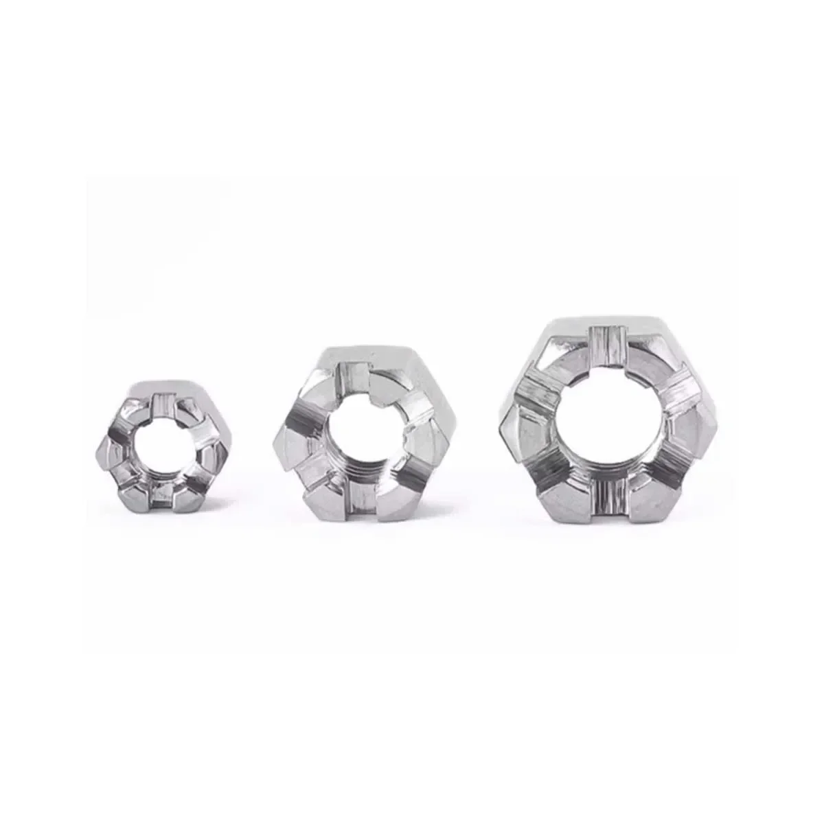 304 Stainless Steel  GB6178 Hexagonal Slotted Nut M6M8M10M12M14M16M18M20