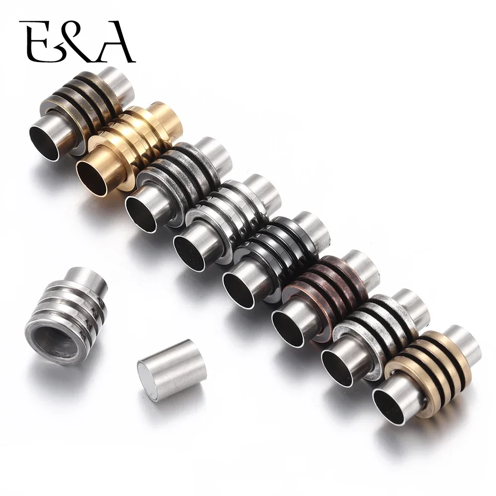Stainless Steel Magnetic Clasps Hole 6mm Leather Cord Clasp Bracelet Magnet Buckle Closure DIY Jewelry Making Accessories