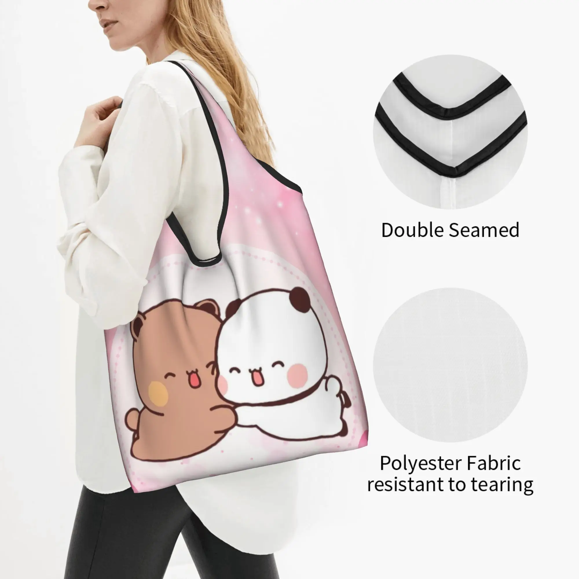 Cute Printing Sweet Bubu Dudu Classic Comic Love Shopping Tote Bag Portable Shoulder Shopper  Handbag