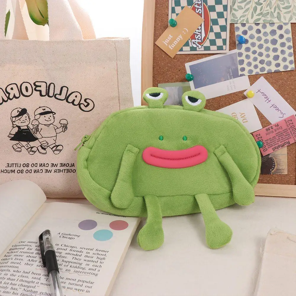 

Desktop Organizer Big Mouth Frog Pen Bag Cosmetic Pouch Large Capacity Stationery Pouch Pencil Holder Zipper Pencil Cases