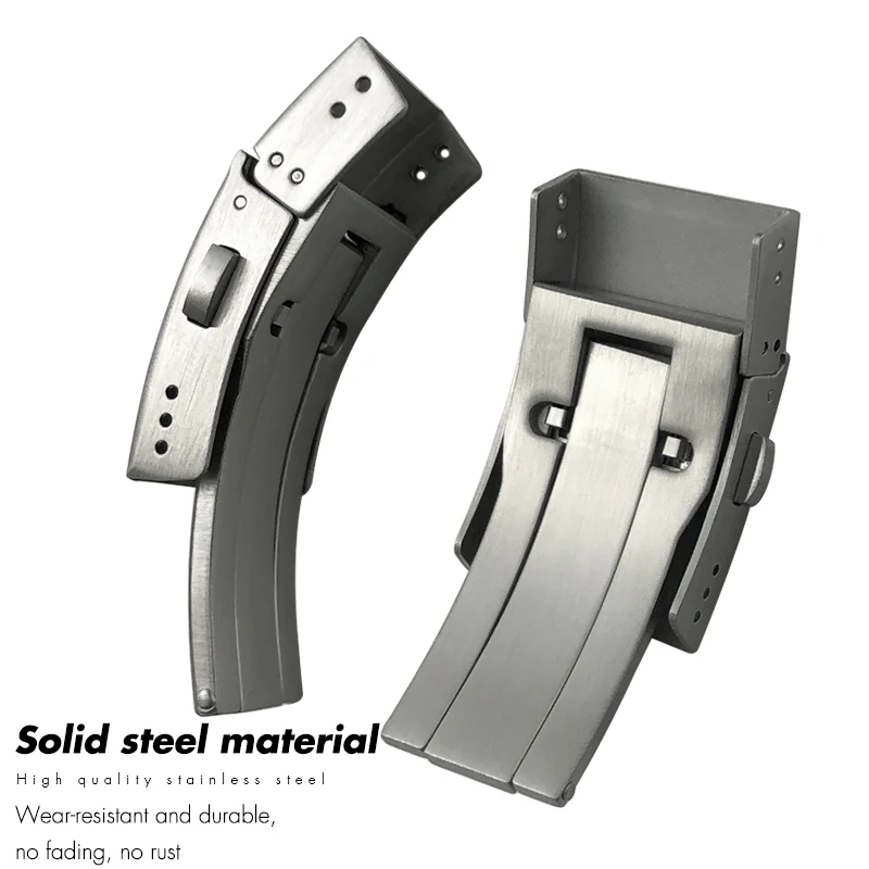 316L Stainless Steel Folding Buckle 19mm for Longines Hydroconquest L3.781 782 Rubber Strap Watchband Watch Butterfly Clasp