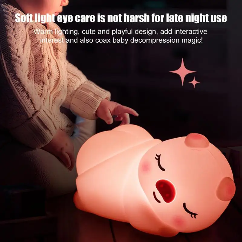 Bedside Animal Night Light, Bedside Nightstand Lights para quarto, Touch LED Animal Lights, Dormir recarregável