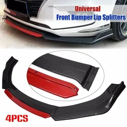 Universal Car Front Bumper 4 Pcs Red Lip Splitter Diffuser Lip Body Kit Spoiler Bumpers Protector Work for Most Car