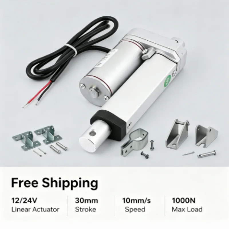 

12V 30mm Stroke Linear Actuator With Three Different Brackets Available 1000N Max Load Capacity With 10mm/s Speed Actuator