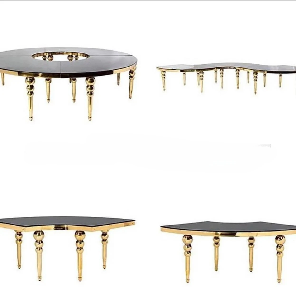 Wedding cake table, stainless steel Nordic glass Western wedding crystal round table