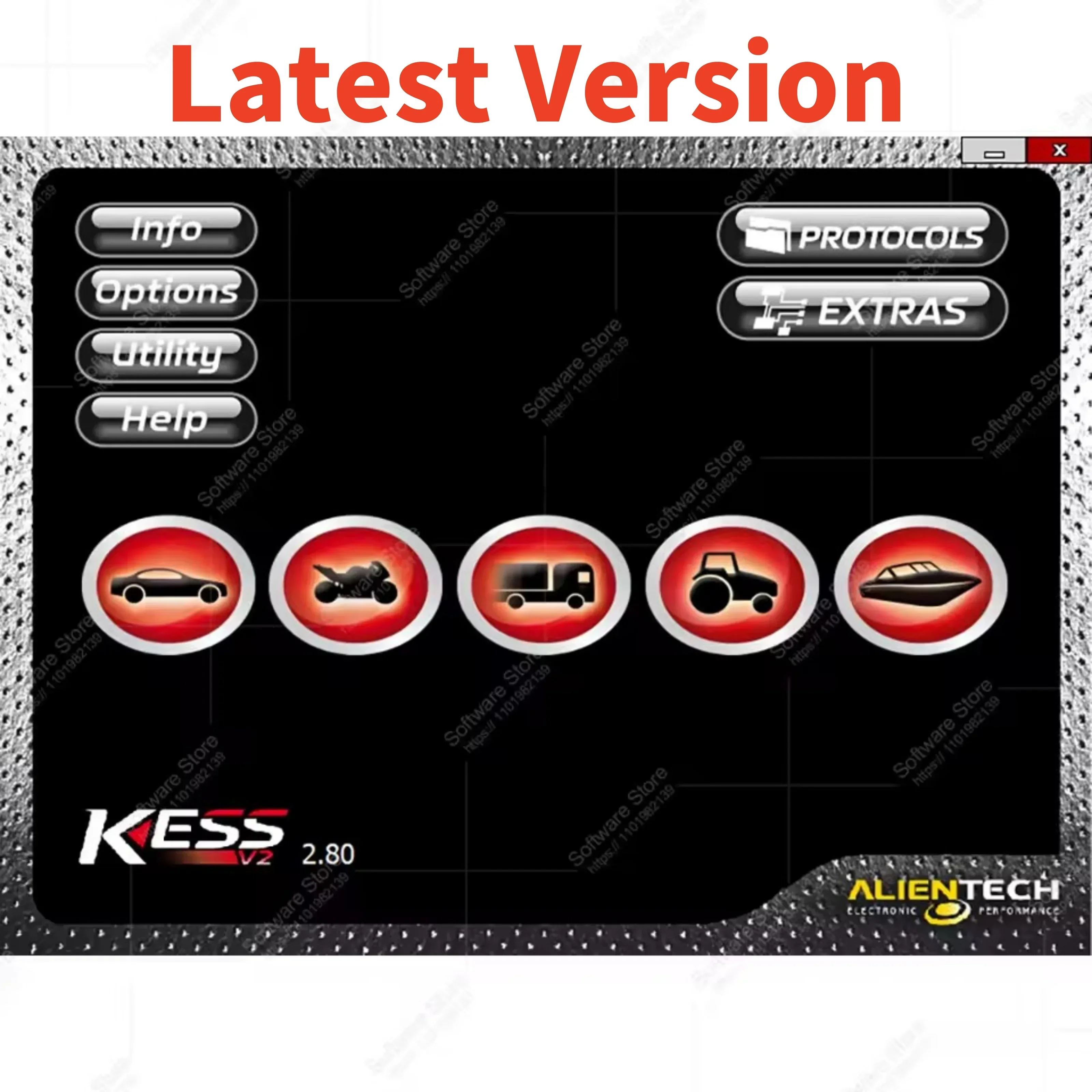 أحدث برنامج إصلاح 2024 KESS V2.80 لـ Kess V5.017 Ksuite 2.53 2.47 Ktag V2.25 الإصدار عبر الإنترنت أداة ضبط رقاقة ECU الرئيسية