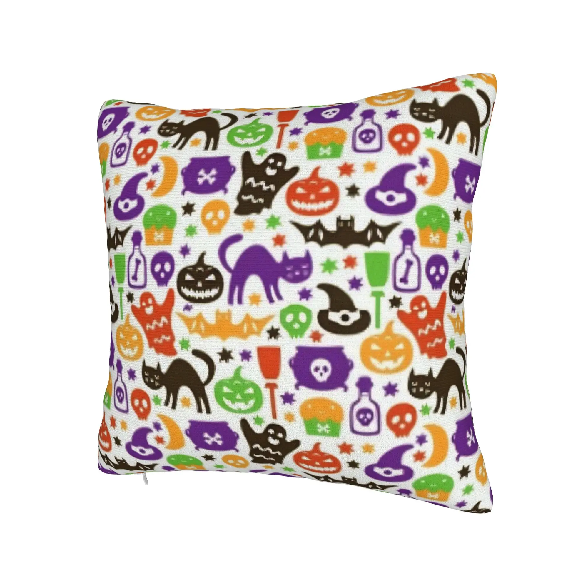 Halloween Ghost Pumpkin Spooky Trick Or Treat Witch Pillowcases Merch Soft Cushion Cover Gift  Pillow Case Cover Home Multi Size