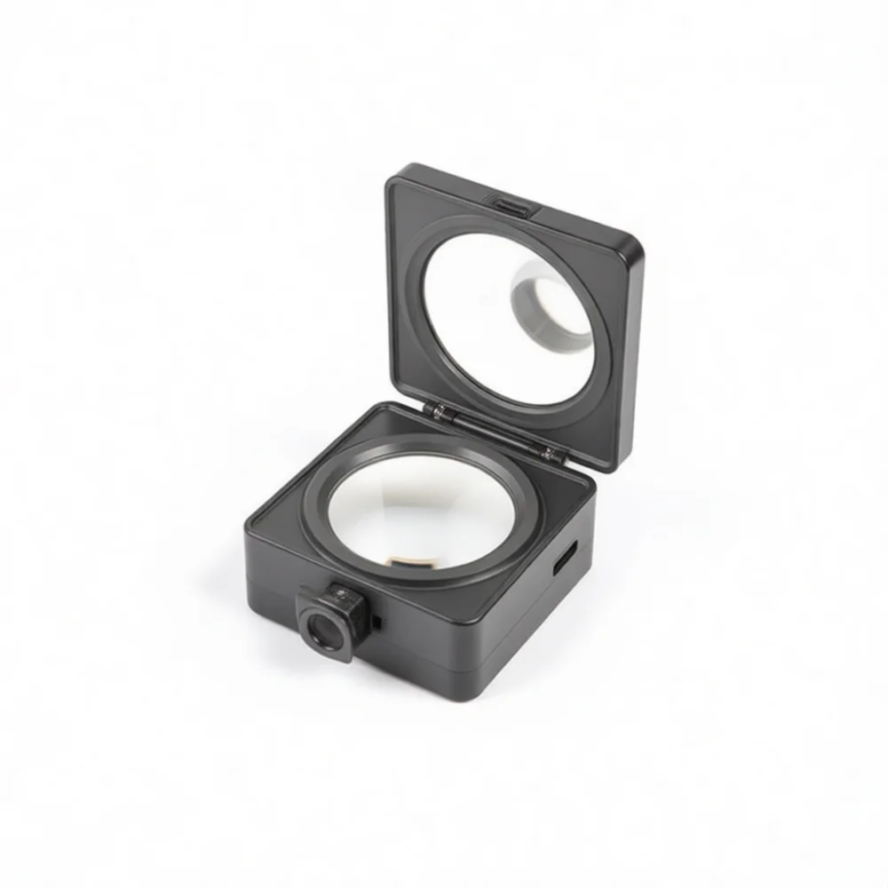Portable 90X Magnifier High Power Lens With Scale Dual Light For Gemstone Identification Jewelry Repair Stamp Watch