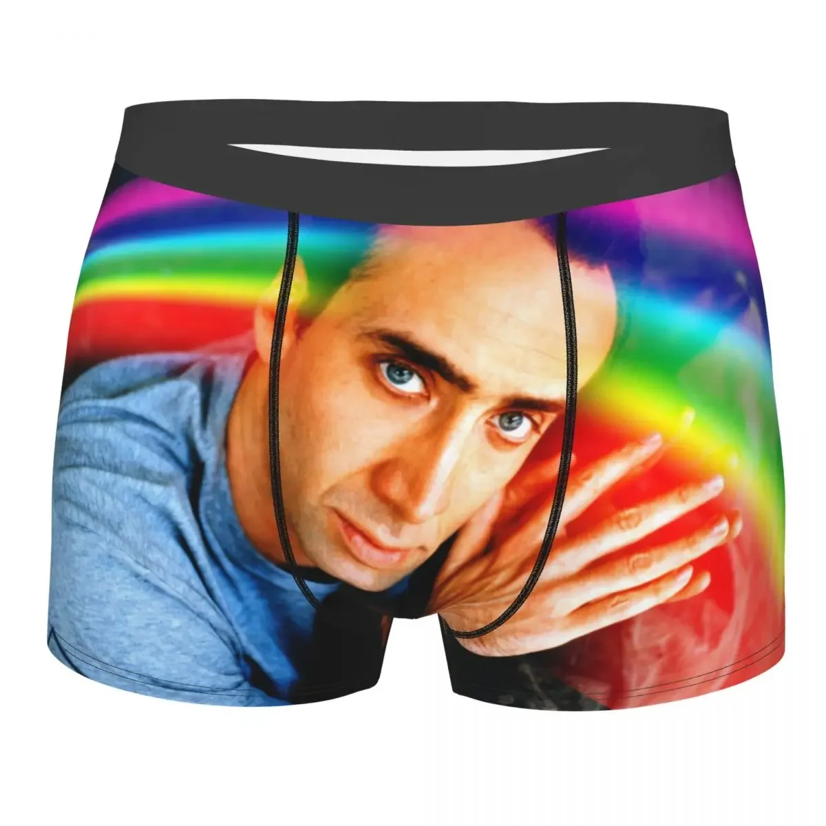 Fashion Famous Actor Nicolas Cage Boxers Shorts Panties Male Underpants Breathbale Briefs Underwear