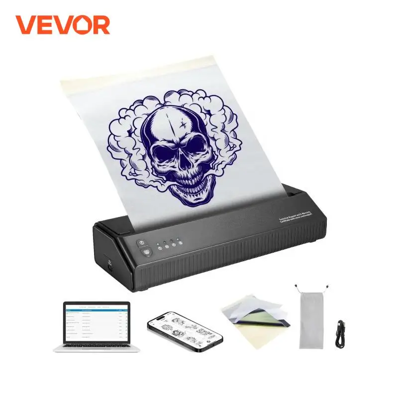 VEVOR Tattoo Stencil Printer Wireless Bluetooth Tattoo Printer Transfer Stencil Machine with 10Pcs Transfer Paper Compatible