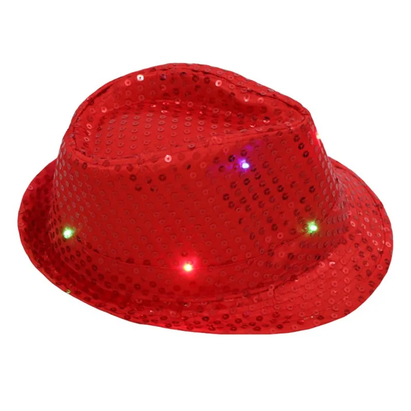 LED Jazz Hat 9 Lights Stage Performance Light Up Adult Jazz Hat Concert Publicity Surround Advertise Gifts DIY Festival Dress Up