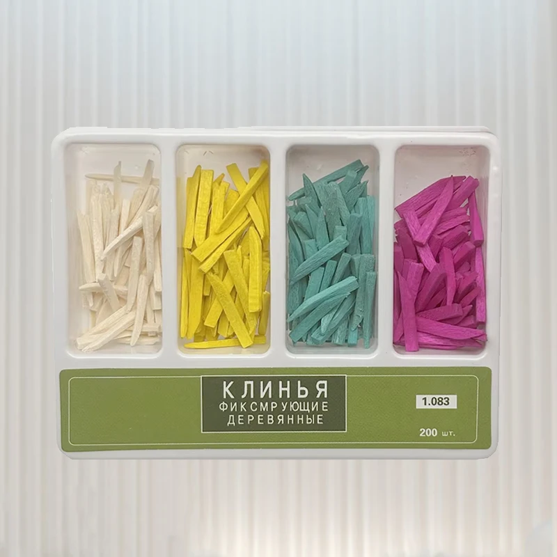 

200Pcs Dental Fixing Wedges Wooden Round Tips Protect Gingival Tooth Gap, Denspay Durable & Gentle Dental Tool