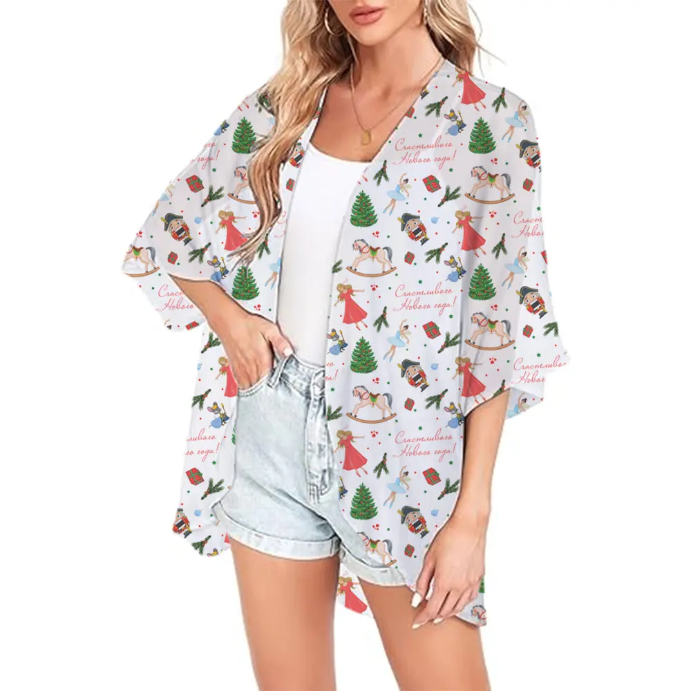 Kimono Chiffon Swimwear Women's Swimsuit Beach Dress Cover Ups Bikini Kimono Cardigan Shirts Tops Summer Beach Outing  For Women