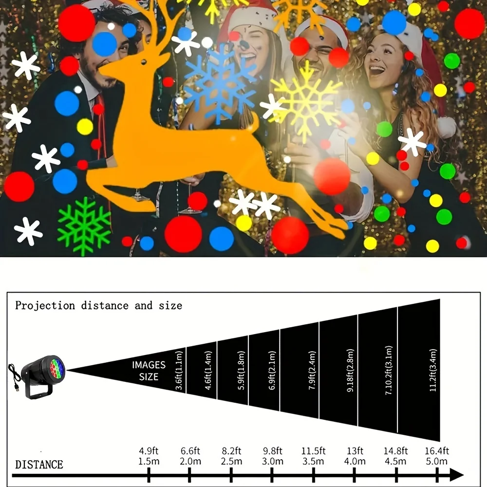 クリスマスLEDプロジェクター,16パターン,屋内,寝室,クリスマス,新年,パーティー,家の装飾