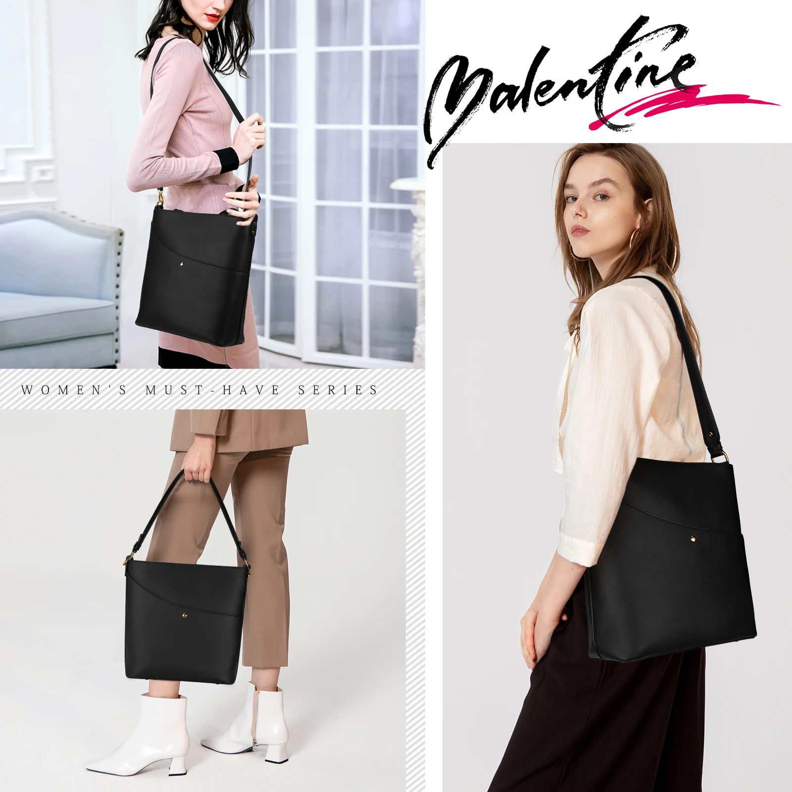 حقيبة كتف نسائية من Lubardy مصنوعة من جلد البولي يوريثان مع حقيبة يد كلاسيكية بحزام قابل للتعديل #5