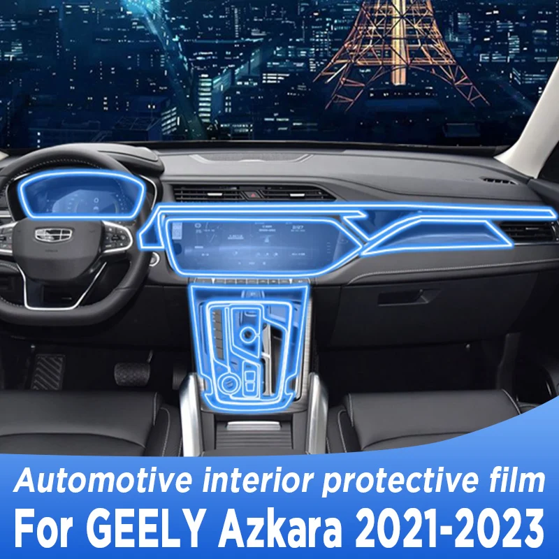 

For GEELY Azkarra 2023 2022 Gearbox Panel Navigation Automotive Interior Screen Protective Film TPU Anti-Scratch Sticker Protect