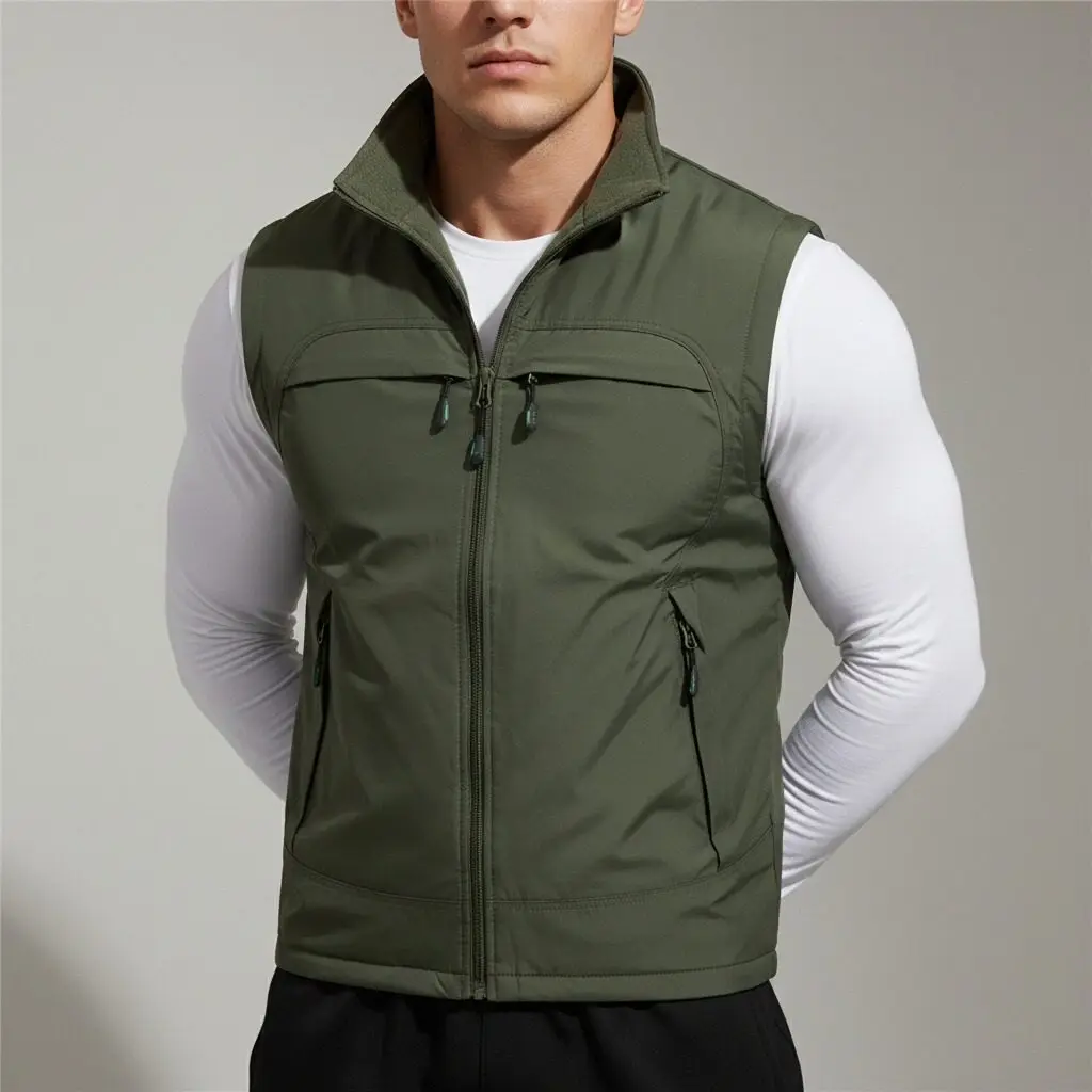 

Мужской жилет, комфортный быстросохнущий дышащий жилет для рыбалки на открытом воздухе, свободный воротник-стойка, легкая весенне-осенняя мужская куртка без рукавов