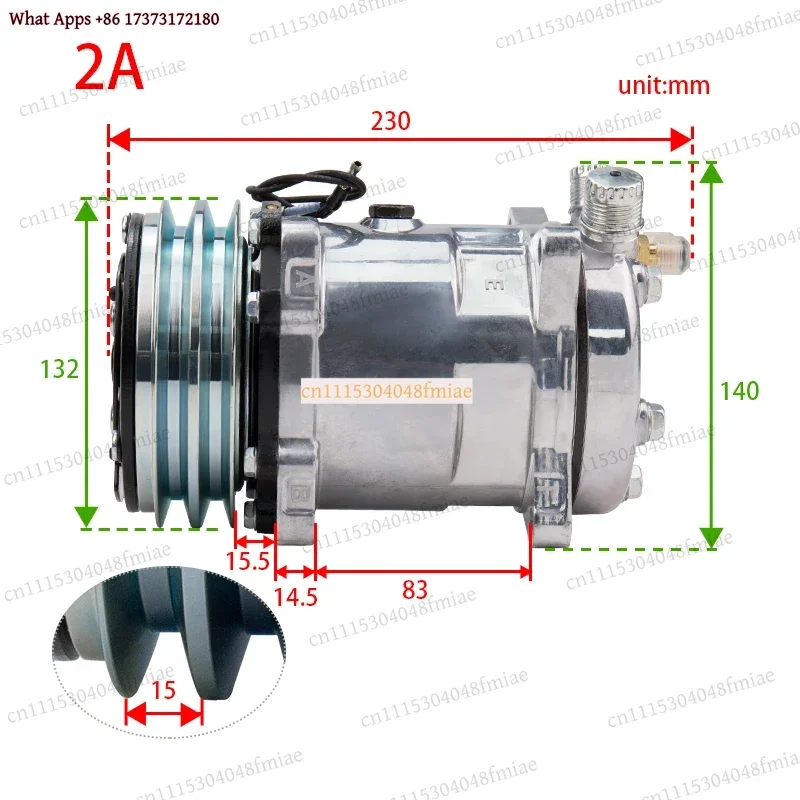 Sanden 508 SD508 5H14 12V 24V Serpentine Compressor 1 2 6 8 Groove V Belt Pulley Truck AC