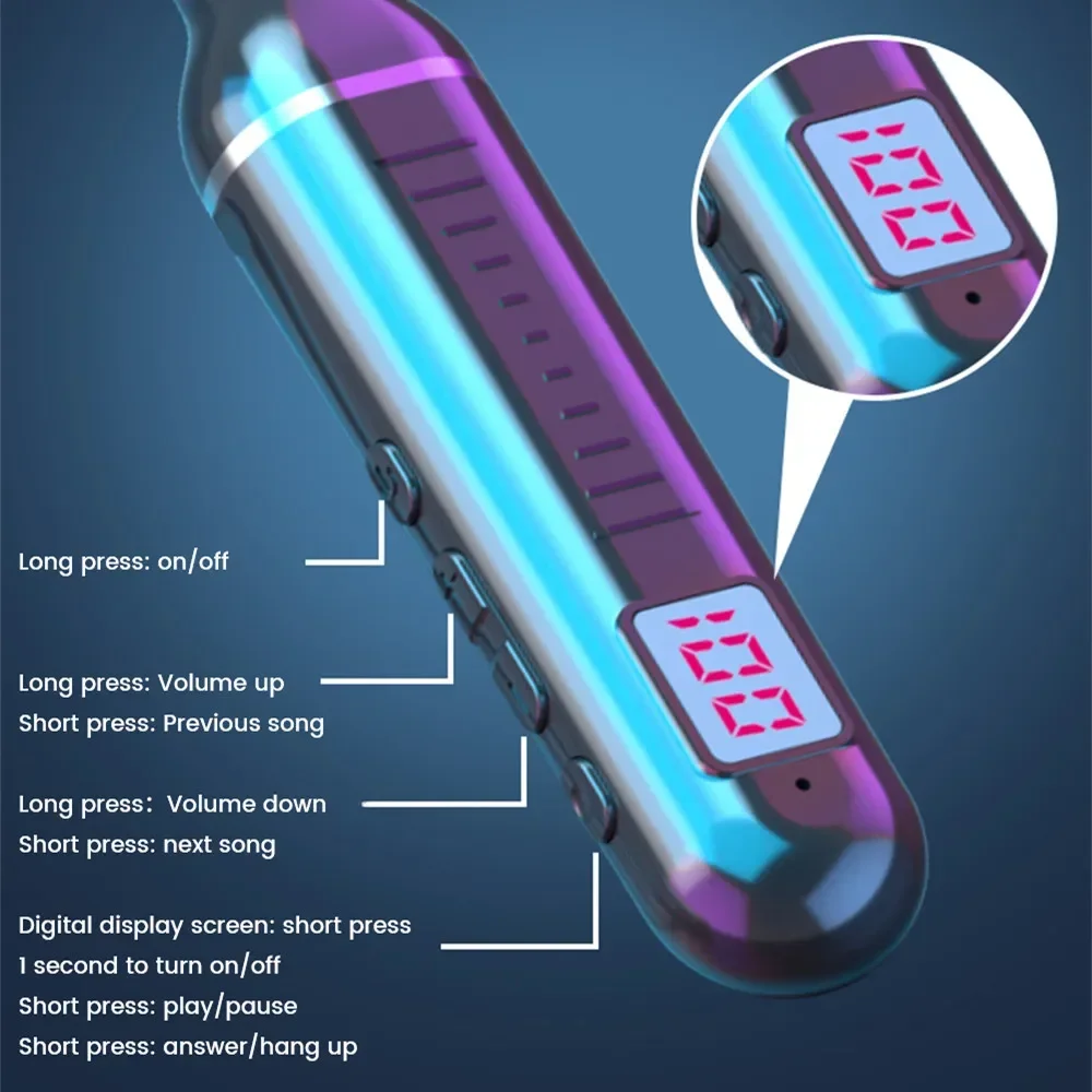 Earphone Nirkabel 5.3 Headphone Tali Leher Gaming LED Display Stereo Headset Olahraga Halter Earbud Magnetik Tahan Air