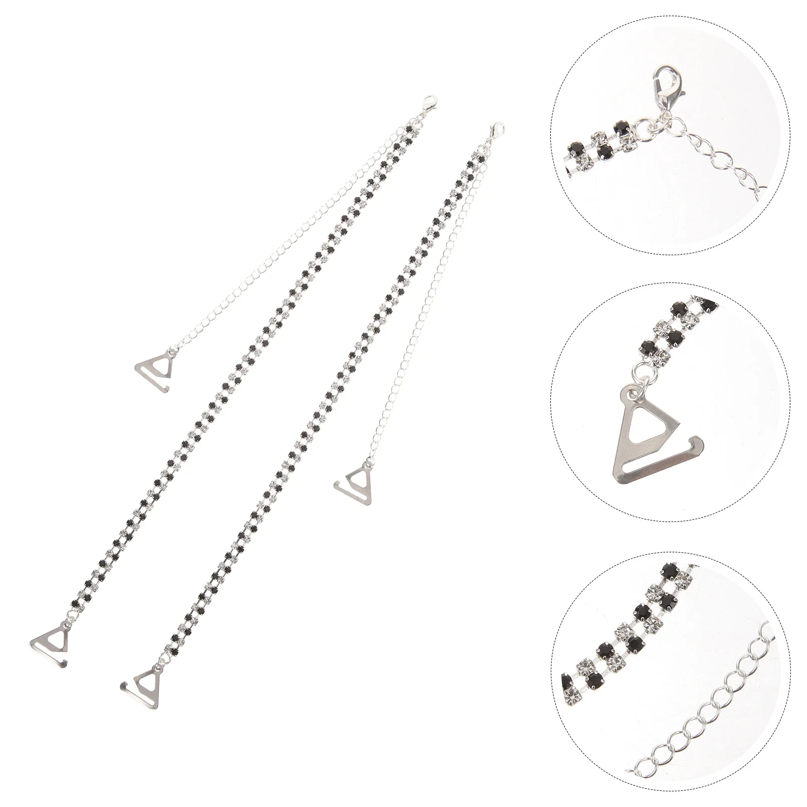 

1 Pair Rhinestone Bra Straps Adjustable Non-Slip Women Metal Shoulder Strap Replacement Decorative Lingerie Accessories
