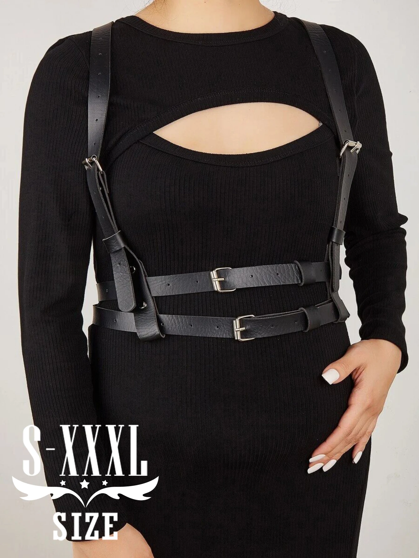 

Современные кожаные ремни для женщин, регулируемые ремни, серебряная фурнитура, острый модный аксессуар для рейв, фестивалей