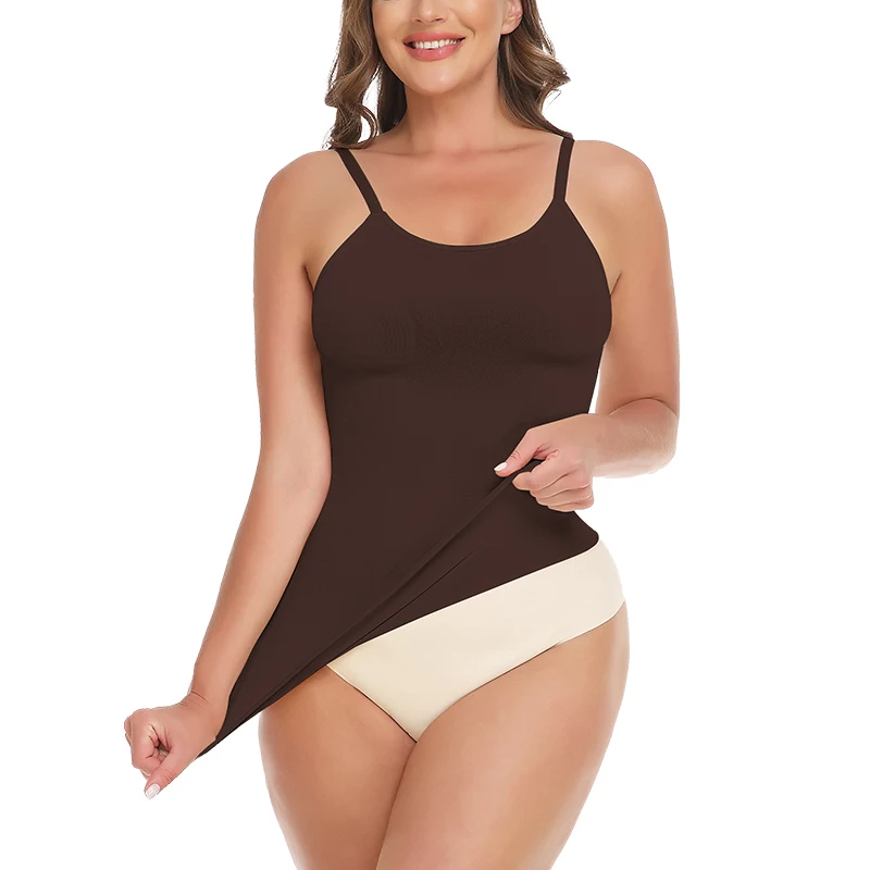 Women Compression Waist Shaping Camisole Bodyshaper Plus Size Slimming Tummy Control Breast Support Tanks Tops Shaper Seamless