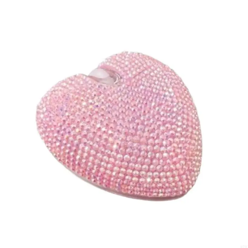 D7YC Precise Optical Mouse With Eye Catching Heart Blings Crystal Rhinestones Decors