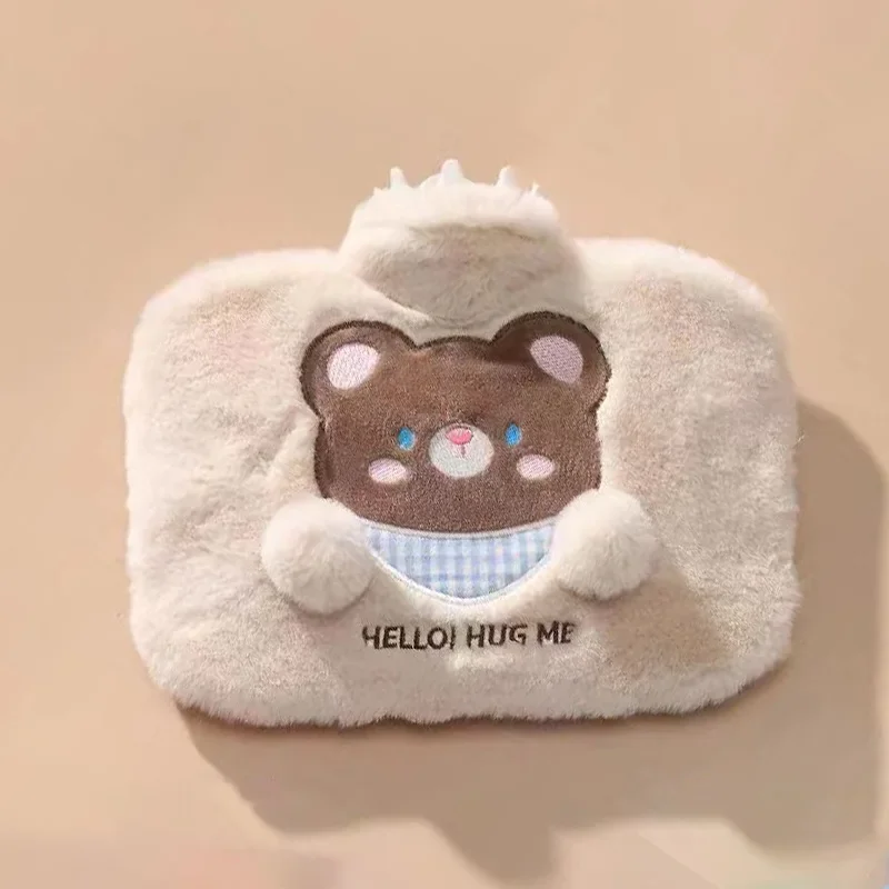 ماء ساخن على شكل حيوان لطيف، مصنوع من سميك، مملوء بالماء لتدفئة بطن الفتاة من القطيفة لتدفئة اليد