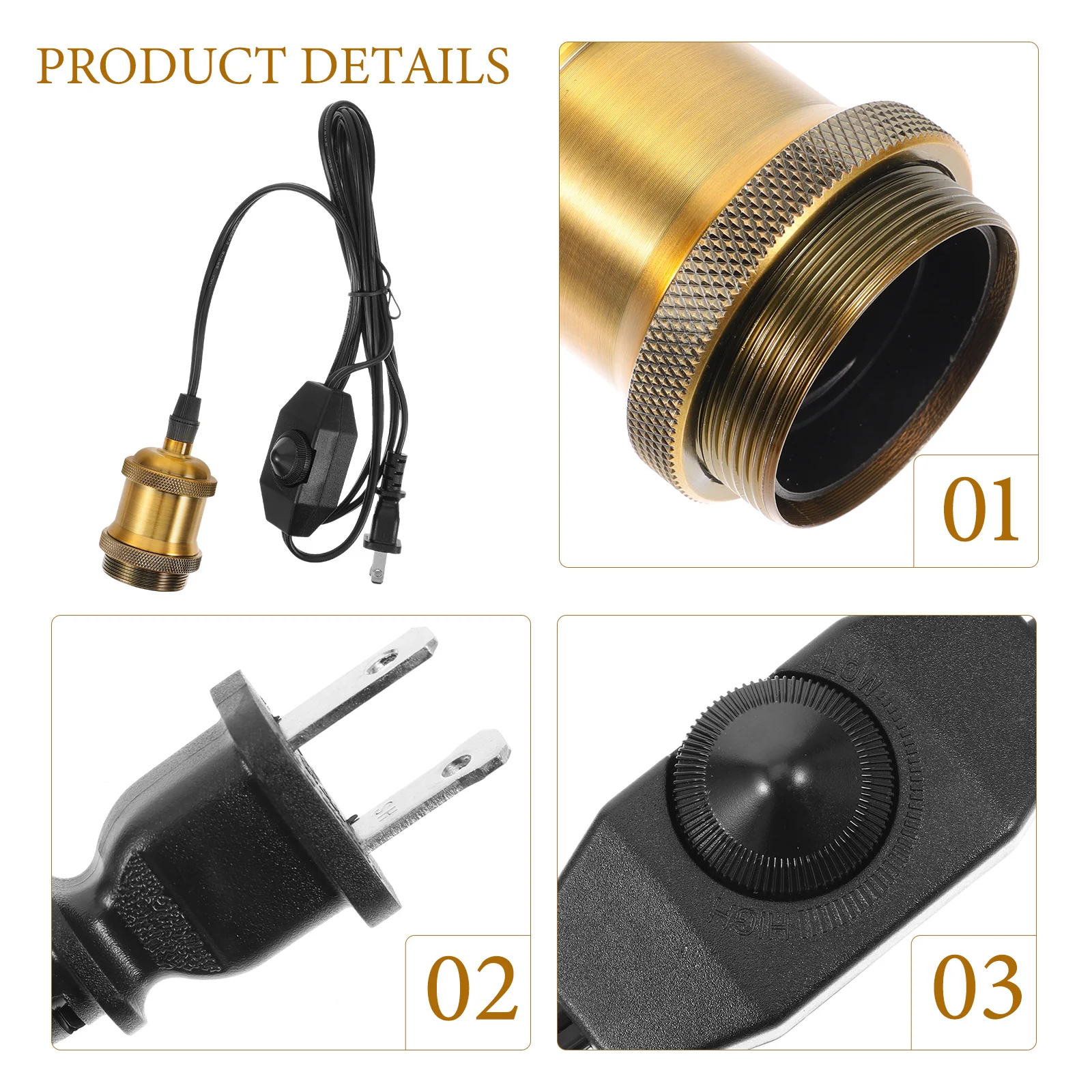 

Retro Corded Socket E27 Base Pendant Lamp Kit Plug Switch Corded Light Socket for Home Lighting Accessories