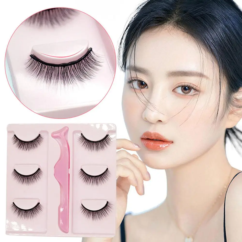 3 Pairs Long Section Real Mink False Eyelashes Thick Lashes Fake Supplies Beauty Lashes Eyelash Extension Tools C0B5