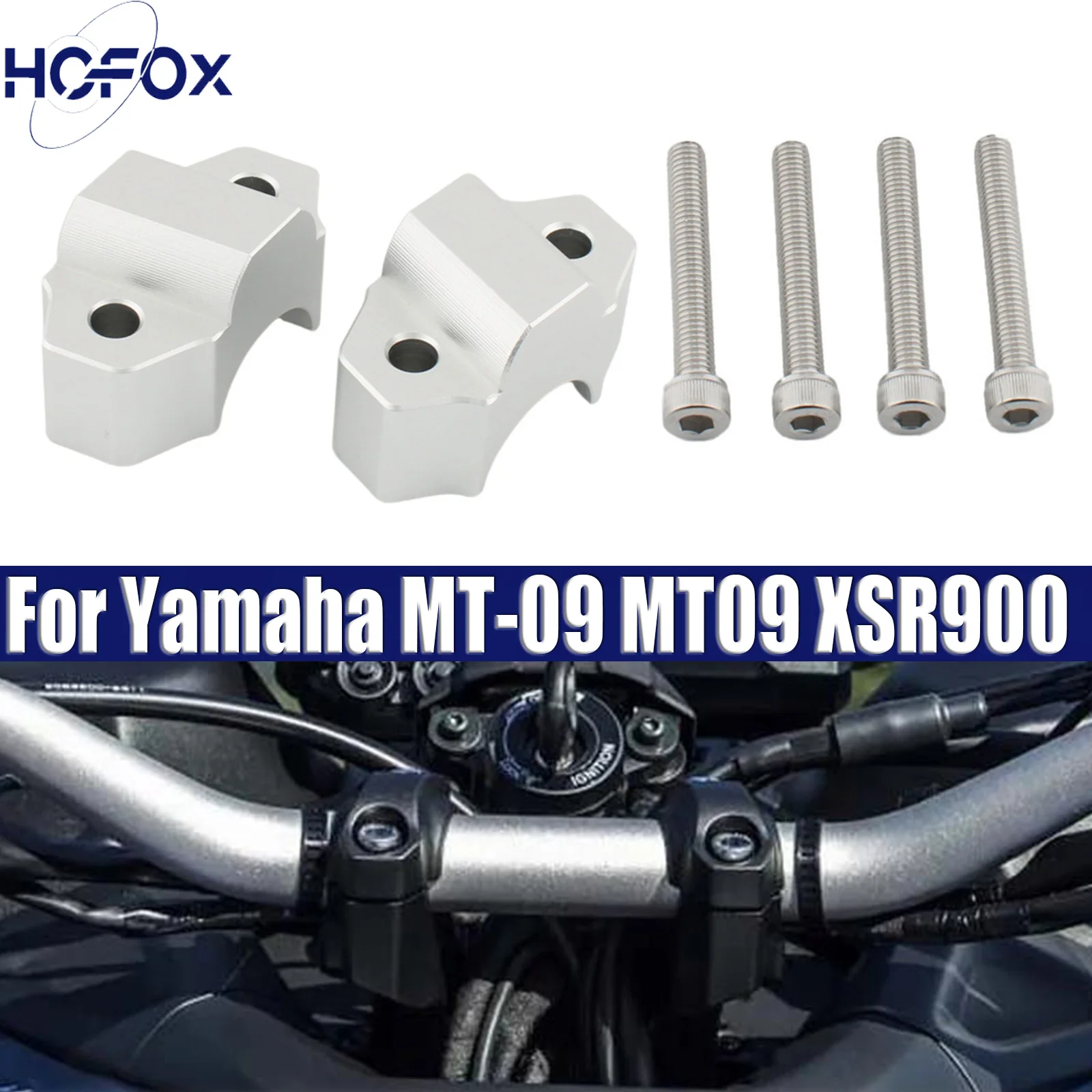 

24mm Handle Bar Riser Clamp Extend Handlebar Adapter Mount For Yamaha MT-09 MT09 XSR900 For XT1200z XTZ1200 2010-2024