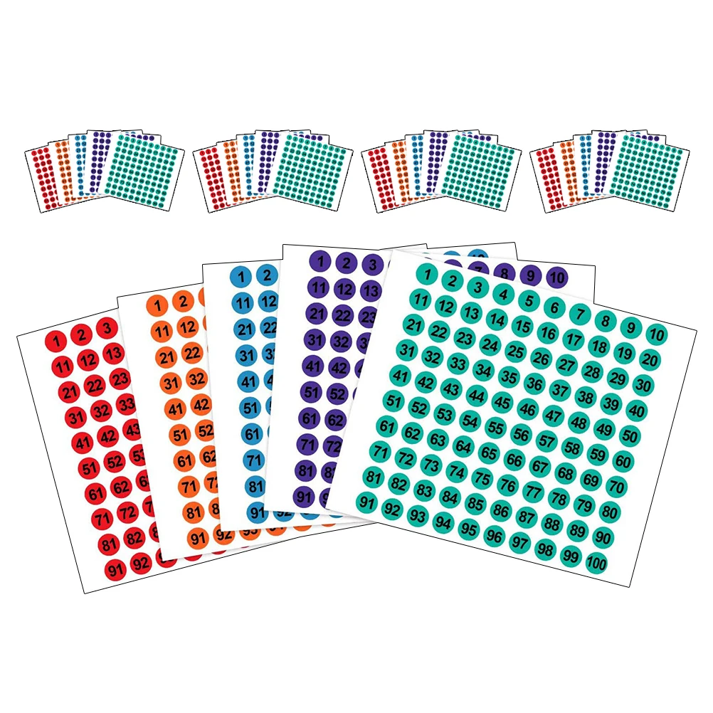

2500pcs Number Stickers 1-100 Self-Adhesive Small Round Labels For Inventory Classroom Packaging Labeling Mailbox