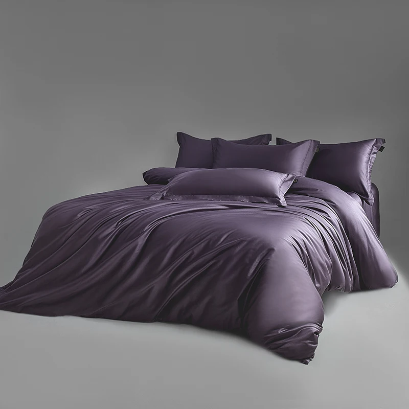

Purple Solid Color Egyptian Cotton Bedding Set, Duvet Cover, Linen Fitted Sheet, Pillowcases, Home Textile