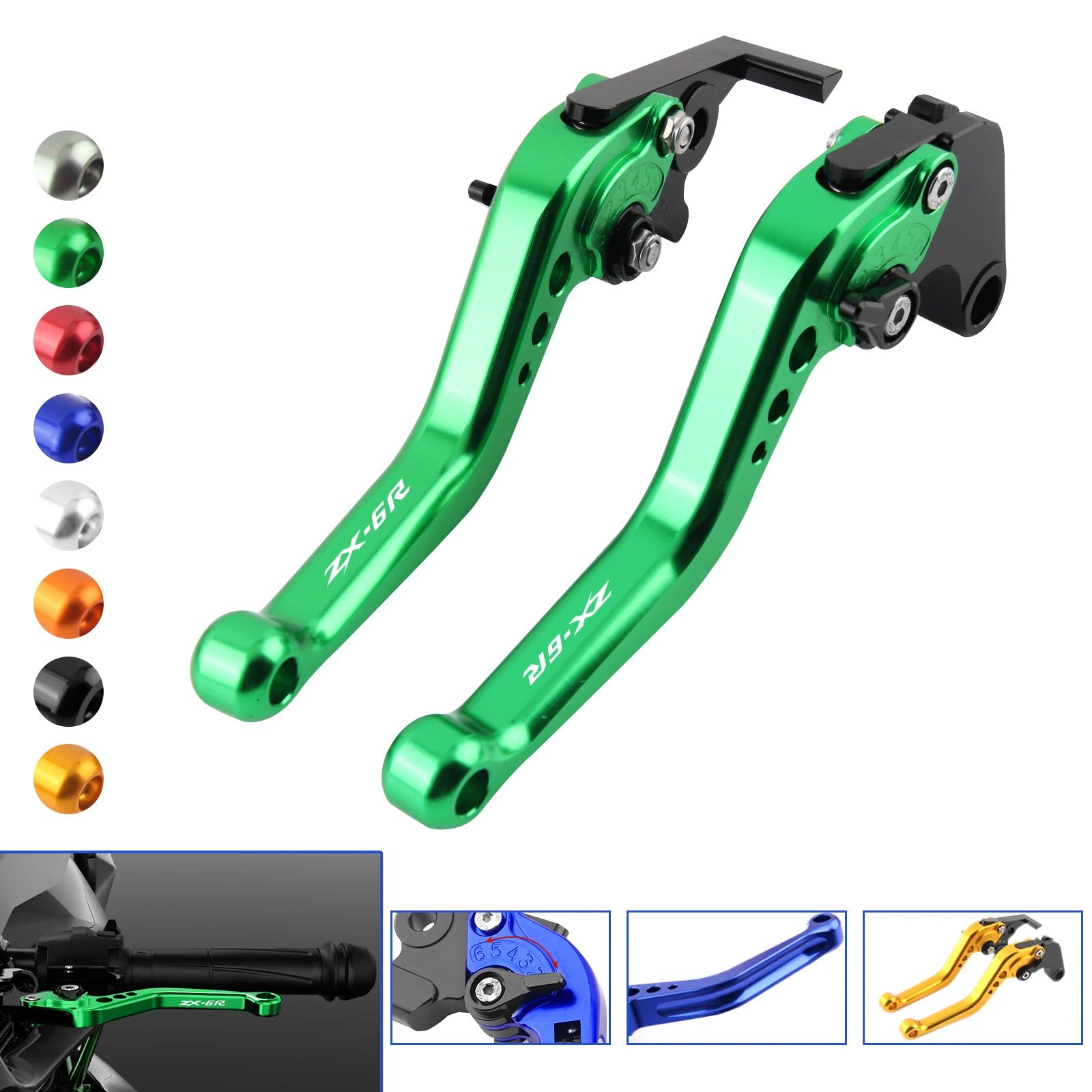 Motorcycle Accessories Short Brake Clutch Lever Handles For KAWASAKI Ninja ZX6R ZX-6R ZX-636  2019 2020 2021 2022 2023 2024