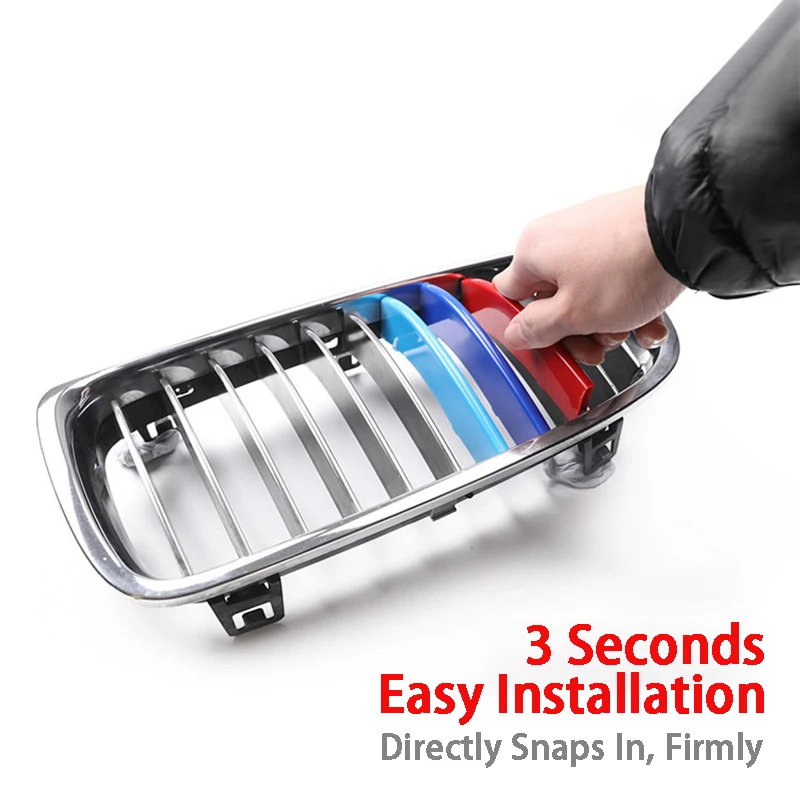 3-kolorowe naklejki na przedni grill samochodowy do BMW X1 X3 X4 X5 X6 F25 F26 F48 G01 G02 G20 G28 Akcesoria do stylizacji samochodรณw