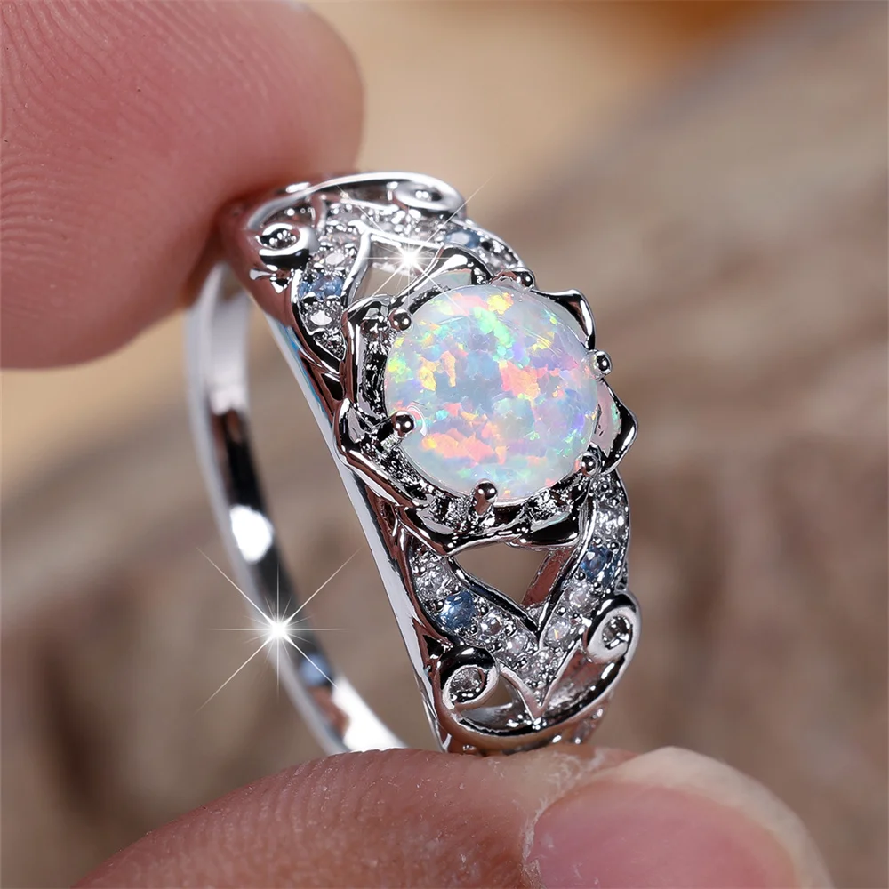 White Opal Round St… - image