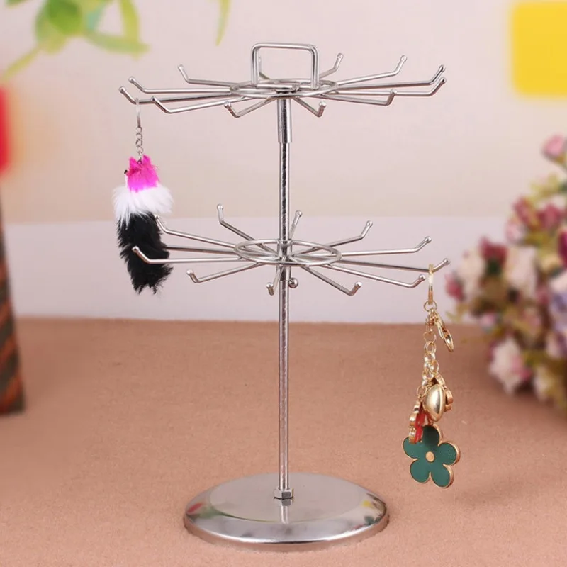 Metal Jewelry Stand Minimalist Ring Storage Holder Rotating Necklace Earring Bracelet Display Shelf Jewellery Packaging Prop