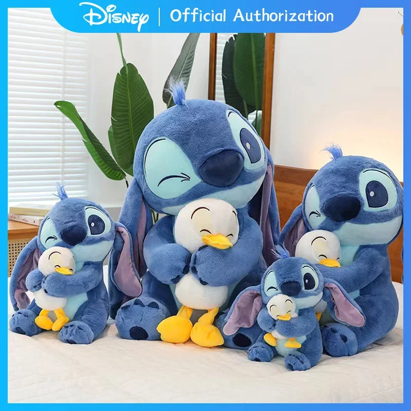 30CM-80CM New Disney Lilo & Stitch Plush Toy Cartoon Embrace Donald Duck Stuffed Doll Anime Collection Souvenir Birthday Gift