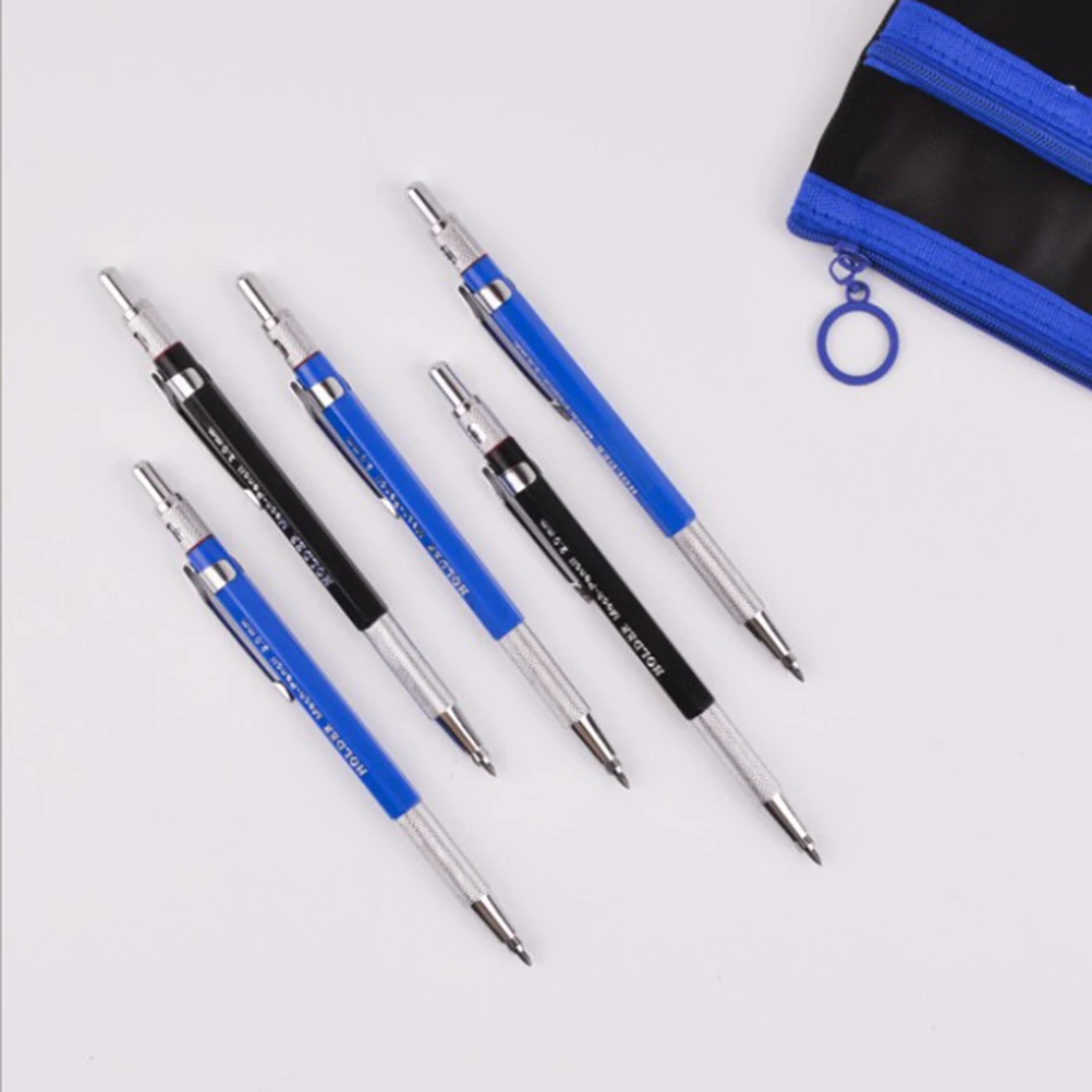 

2Pcs Metal Mechanical Pencils Smooth Writing Retractable Tip Detachable Clip Refill Leads Students Office Gifts