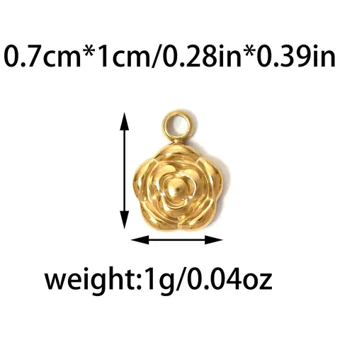3 पीस गुलाब के फूल आकर्षण स्टेनलेस स्टील सोने के रंग का पेंडेंट हार कंगन झुमके आभूषण बनाने के सामान थोक के लिए 10 best sales गुलाब के आकर्षण - №4