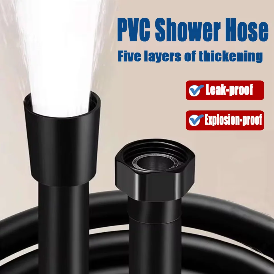 

Новый душевой шланг из ПВХ 1,5/2/3/4 м, взрывозащищенный водопровод высокого давления с большим расходом, многослойная гибкая трубка, аксессуары для ванной комнаты