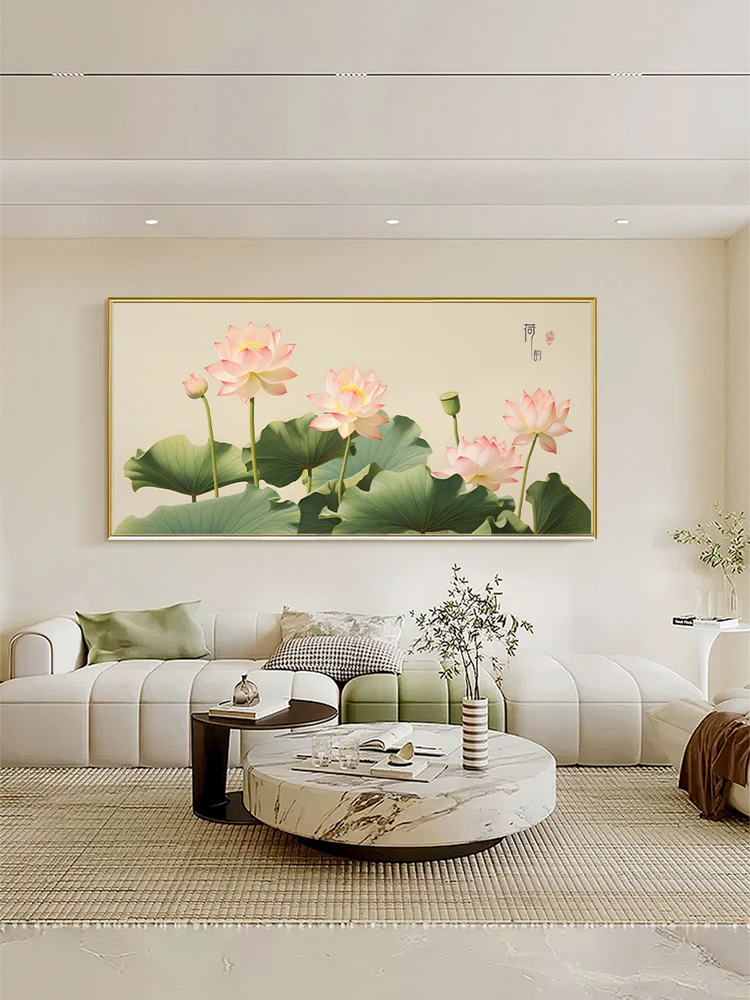 highmax Lotus Flower Art Posters Retro Flower Canvas Oil Painting Art Decorative Living Room Home Decor Canvas Wall Art Painting