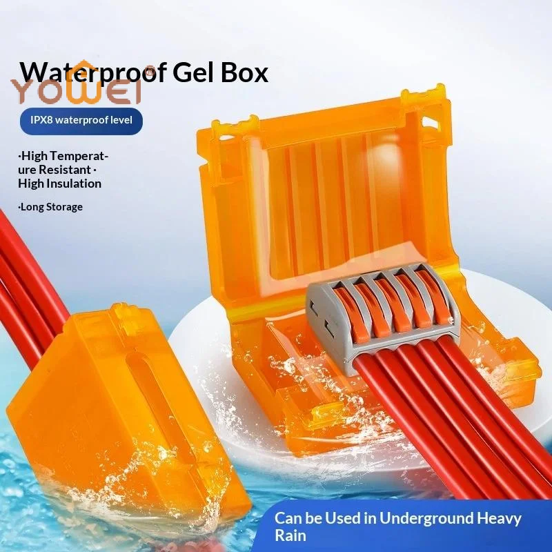 Latest 1 Set Waterproof CNP106 IPX8 Mini Gel Wire Connector Junction Box Outdoor Easy Universal Wiring Rainproof Terminal Blocks