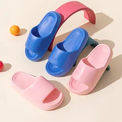 Summer Children Slippers EVA Solid Color Non-slip Flip Flops Lightweight Soft Bottom Home Shoes Indoor Boys Girls Bath Slippers