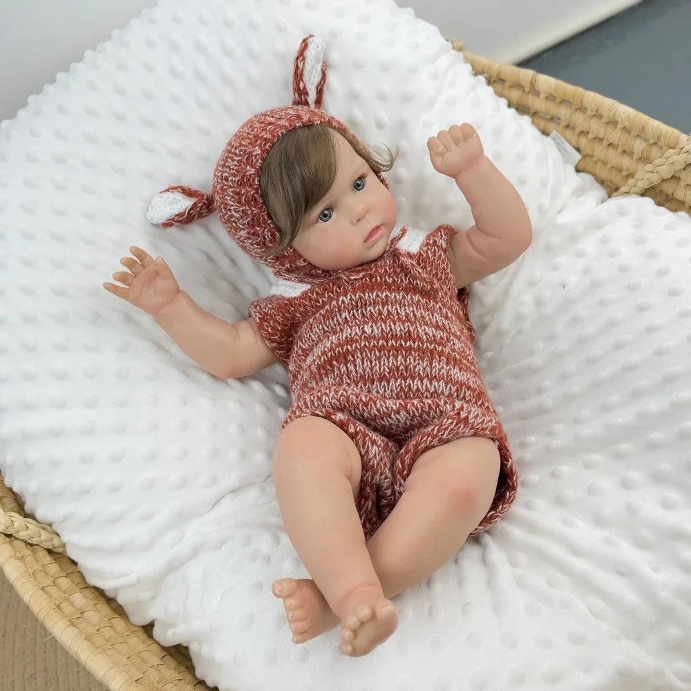 BZDOLL 50CM/20INCH Lifelike Reborn Baby Doll, Handmade 3D-Paint Skin with Vein Cloth Body, Sweet Cute Girl Play Toy Perfect Gift