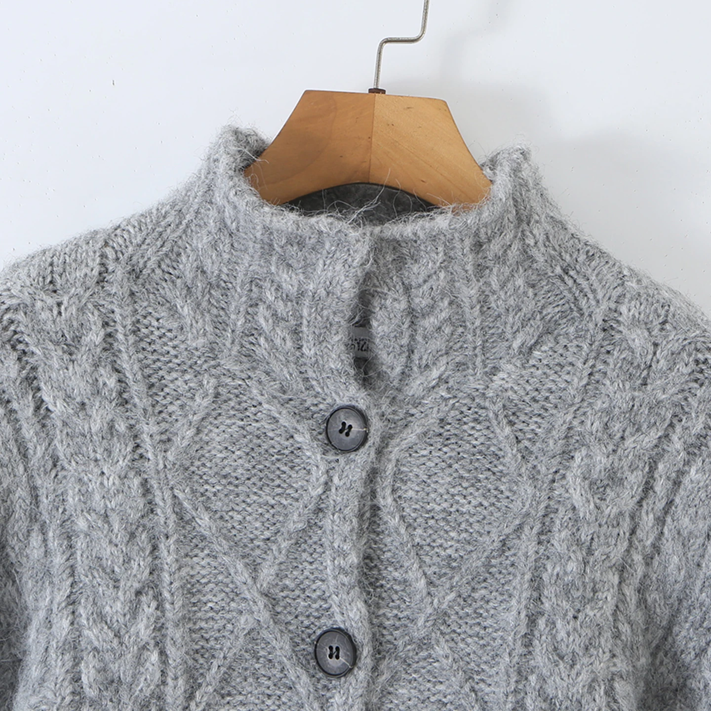 Fashionable Knitted Sweater Coat Women's Vintage Collar Twist Flower Personality Autumn New Arrival Zadata Standard Fit Outer...