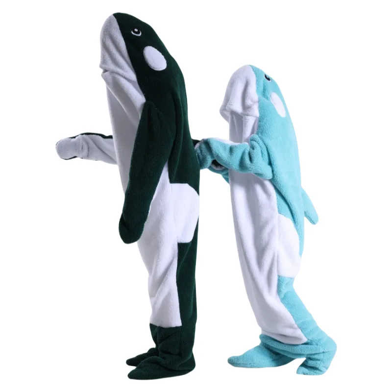 animals pajamas Cosplay grey killer whale sleeping bag  Costume Halloween for kid black killer whale jumpsuit