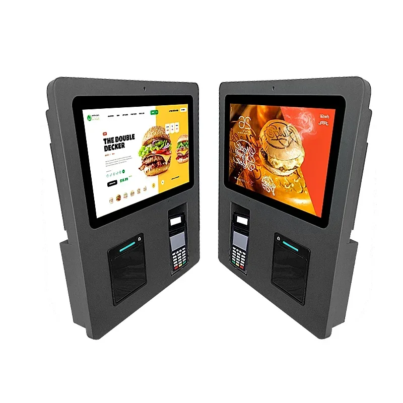 15.6 Inch signal input wall mount food drink vending machine touch screen self service ordering terminal