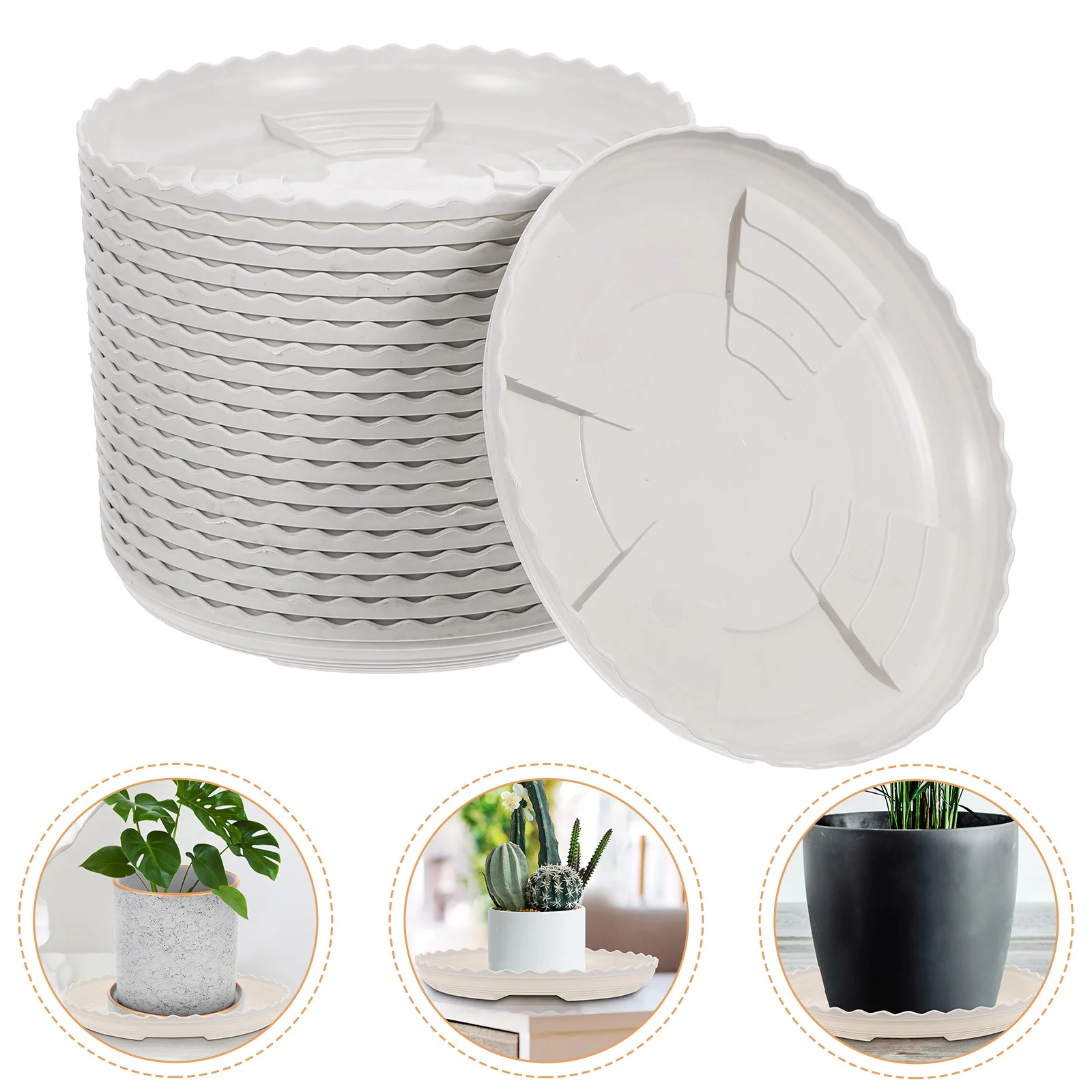 

20Pcs Premium Plant Drip Trays Fine Workmanship Water Drainage Solution for Pots Indoors Outdoors Planter Plates to Catch Water