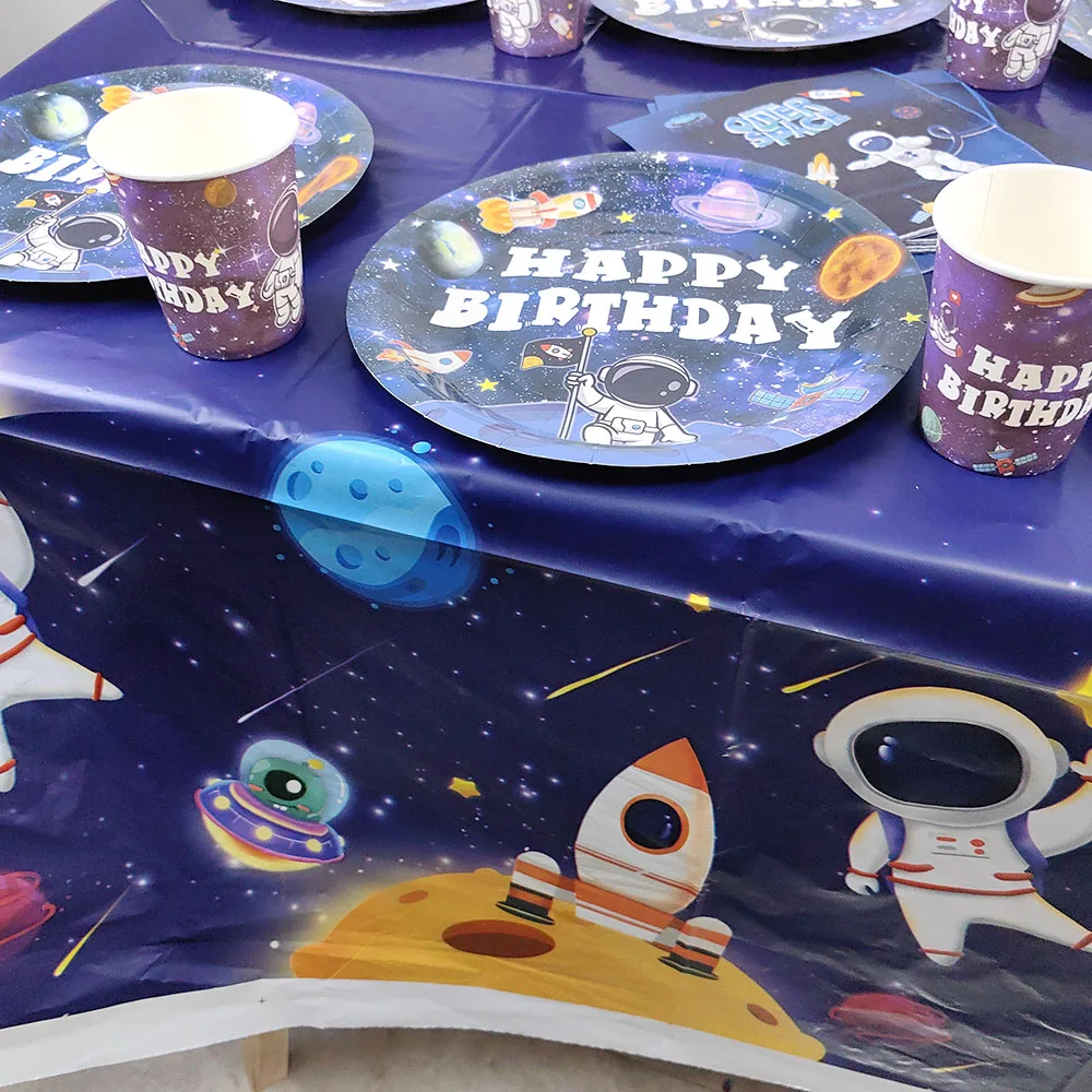 Space Tablecloth Outer Space Themed Birthday Party Supplies Birthday Table Cover for Solar System Galaxy Planets Astronaut Party